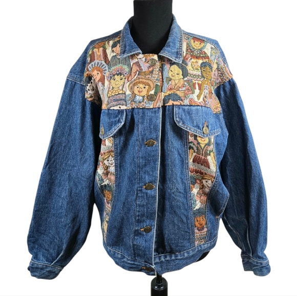 Vintage 90s NADIA Women's Tapestry Denim Teachers Jacket, In Size Small - Picture 3 of 8